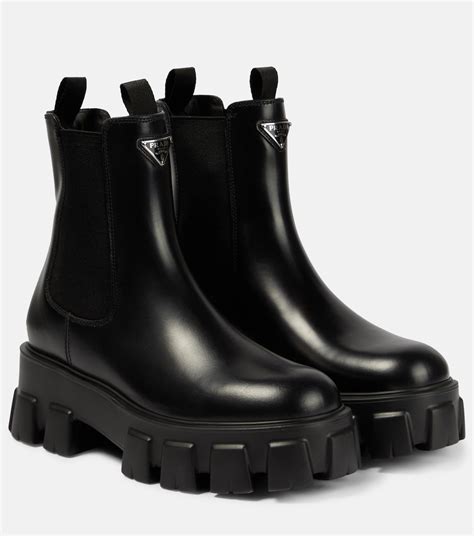 prada black heeled chelsea boots|Prada Chelsea monolith boots.